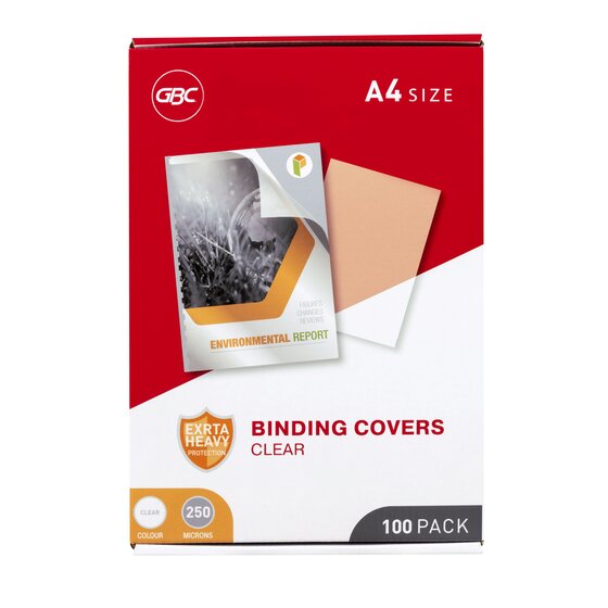 Gbc Binding Cover A4 250 Micron Clear Pack 100