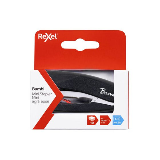 Rexel Bambi Stapler Mini Black