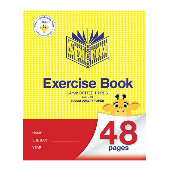 Spirax Exercise Book 225X175MM 48PG 14MM Dotted Thirds