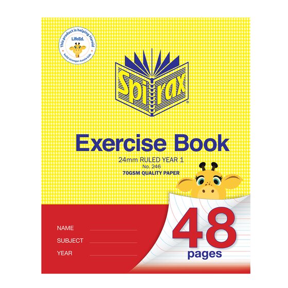 Spirax Exercise Book 225X175MM 48PG Year 1