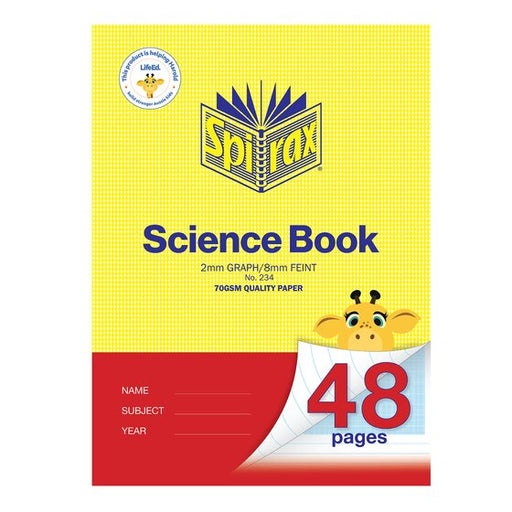 Spirax Science Book A4 48PG 2MM GRAPH/FEINT