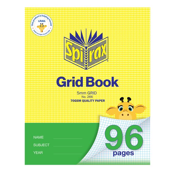 Spirax Grid Book 225X175MM 96PG 5MM