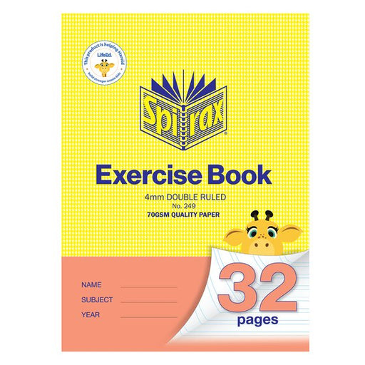 Spirax Exercise Book 250X175MM 32PG 4MM Double Rule