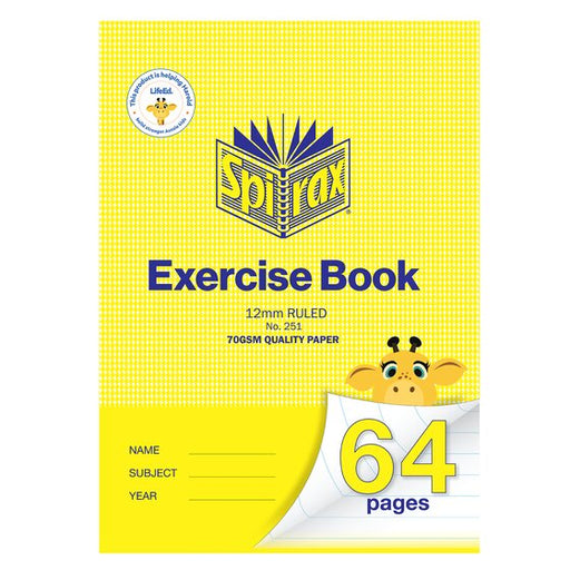 Spirax Exercise Book 250X175MM 64PG 12MM