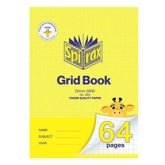 Spirax Grid Book 250X175MM 64PG 10MM