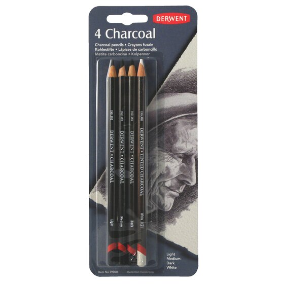 Derwent Charcoal Pencil PK4