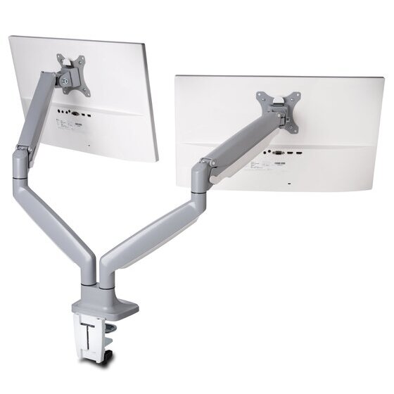 Kensington Smartfit One Touch Adjust Dual Monitor Arm Grey