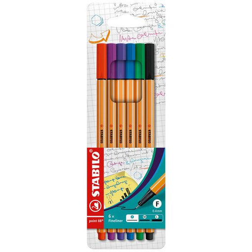 Stabilo Point 88 Fineliner Assorted Wallet 6