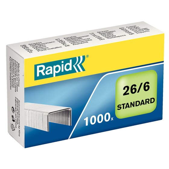 Rapid Staples 26/6MM Box 1000