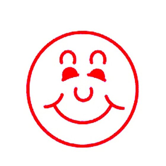 Deskmate Pre-inked Merit Stamp Smile Face Red