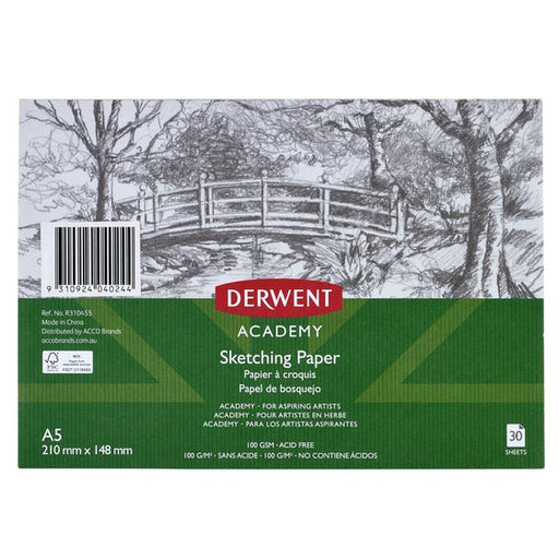 Derwent Academy Sketching Paper Pad A5 Landscape 30 Sheet