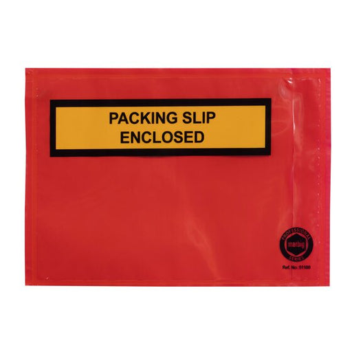 Marbig Professional Packaging Envelope Pack Slip 165X115MM Red BX1000