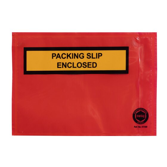 Marbig Professional Packaging Envelope Pack Slip 165X115MM Red BX1000