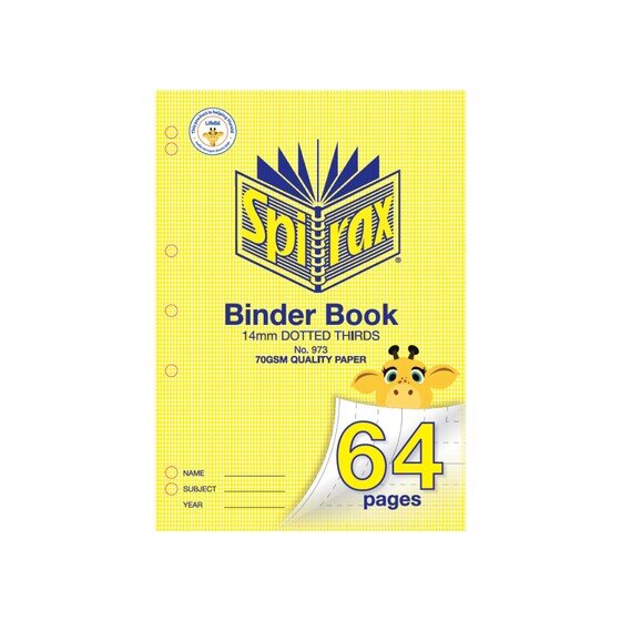 Spirax 973 Binder Book A4 64PG 14MM Dotted Thirds