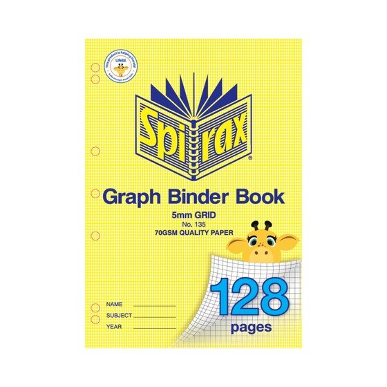 Spirax 135 Graph Binder Book A4 5MM 128PAGE