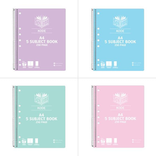 Spirax Kode A4 5 Subject 250PAGE Metallic