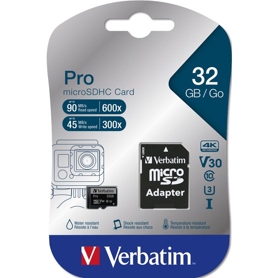 Verbatim Pro 32GB Micro Sdhc Card Class 10 (uh)