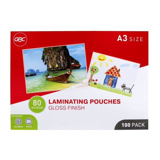 Gbc Laminating Pouch A3 80 Micron Pack 100