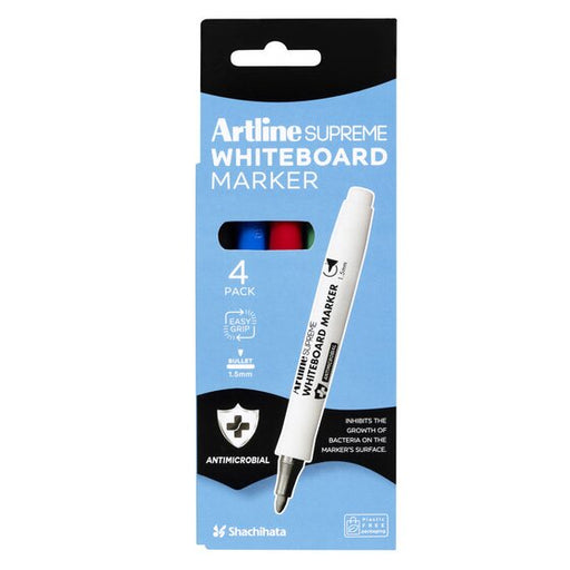 Artline Supreme Whiteboard Marker Assorted 4 Pack