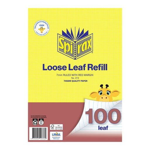 Spirax 272 Loose Refill A4 100 Lf 7MM