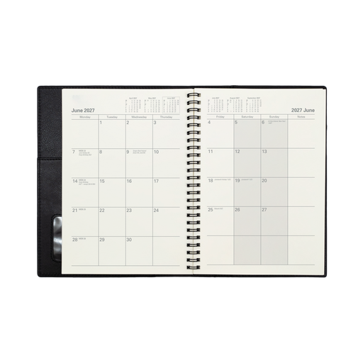 2027 Calendar Year Diary/Planner - 12 Month A5 Month to View with Notes - Soft PU Cover - Collins