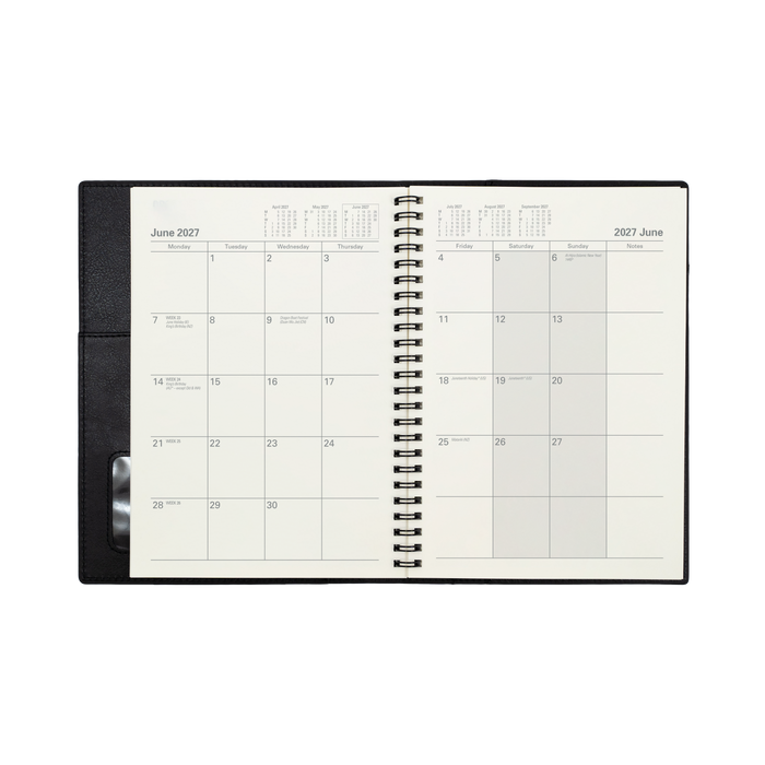 2027 Calendar Year Diary/Planner - 12 Month A5 Month to View with Notes - Soft PU Cover - Collins