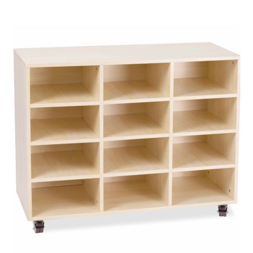 Creative Kids 12 Bay Storage Trolley 1180 x 450 x 860mm White Oak