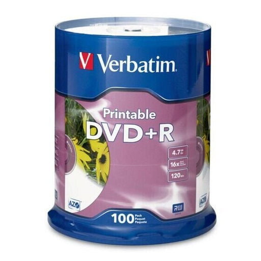 Verbatim DVD Spindle 4.7GB Dvd+r White Pack of 100