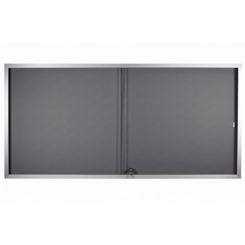 Visionchart BeNoticed Notice Case Sliding Glass Door Felt Pinboard 2400 x 1200mm