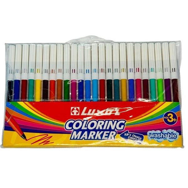 Luxor Colouring Markers – 24 Colours Washable Marker Set