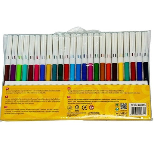Luxor Colouring Markers – 24 Colours Washable Marker Set