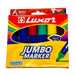 Luxor Jumbo Marker Pack of 6 – Washable Bright Colors