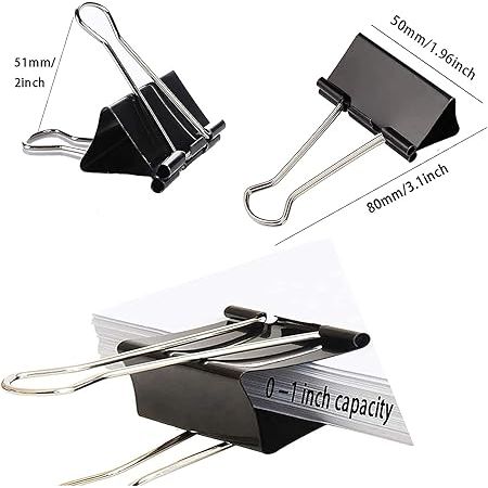 BIBBULMUN FOLDBACK CLIPS 51mm Pack of 12