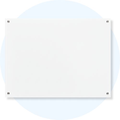 Visionchart Lumiere Magnetic Glassboard 1200 x 900mm White VGB1290
