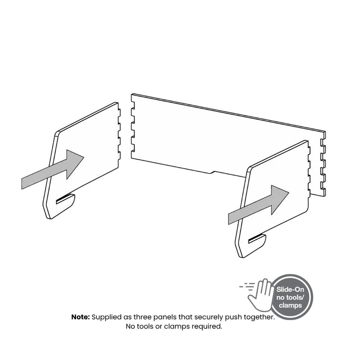 SANA Serenity Desk Screen 24mm Surround 1200 x 800 x 500mm Incline