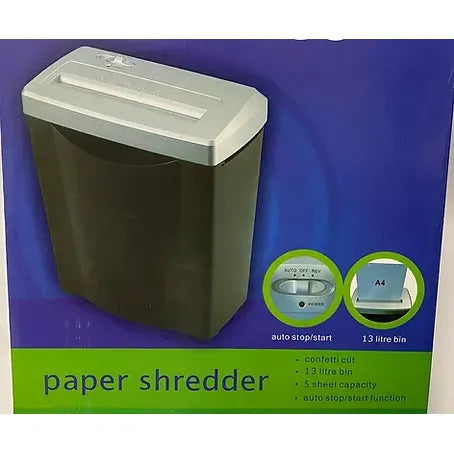 Paper Shredder 13L Bin & Secure Confetti Cut