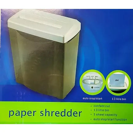Paper Shredder 13L Bin & Secure Confetti Cut