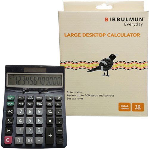 BIBBULMUN Desktop Calculator – 12 Digit Large Display, Dual Power