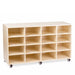 Creative Kids 16 Bay Tote Tray Mobile Storage Trolley 1440 x 450 x 860mm White Oak EMTT16