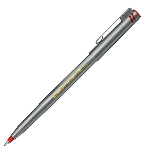 Luxor Fineliner Silver Body, Red 0.5MM