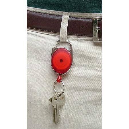 Bibbulmun Retractable Snap Lock Key Holders – 25mm(Pack of 4, Red)