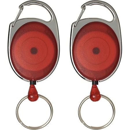 Bibbulmun Retractable Snap Lock Key Holders – 25mm(Pack of 4, Red)
