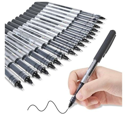 Eyeye Roller Ball Pen Black 0.5mm – Smooth Writing Liquid Ink Pen (Pack of 12)