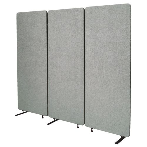 Visionchart ZIP Acoustic Screen Room Divider 3 Panels 1650 x 1830mm Silver