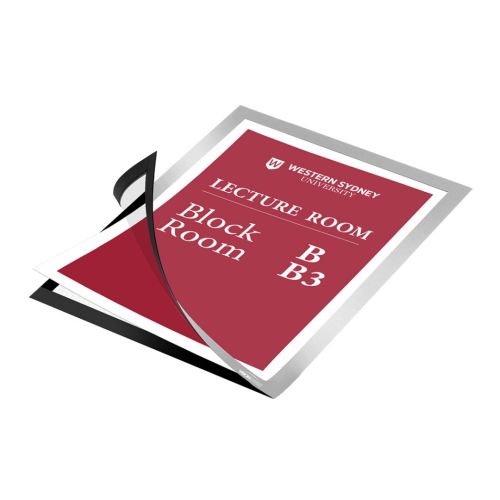 Visionchart Repositionable Message Frame A4 239 x 325mm Silver VRF004