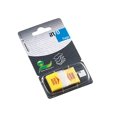 Flags Sign Here Colour Tip Yellow, 50 Sheets - Made in Germany –Premium Quality