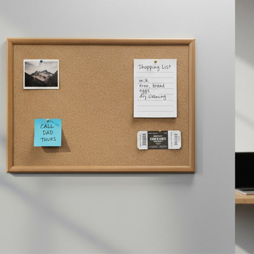 Visionchart Cork Pinboard 900 x 600mm Warm Oak Frame