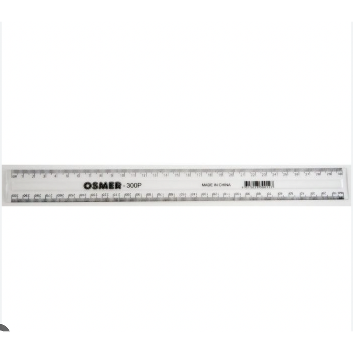 🎁 Osmer Plastic Ruler 30cm (Clear) (100% off)