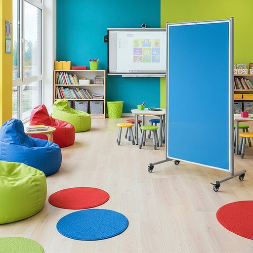 Visionchart Modulo Pinboard Room Divider Mobile 1800 x 1000mm Blue