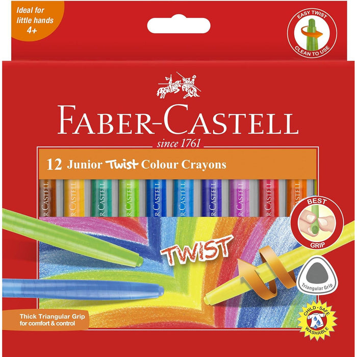 Faber-Castell Junior Triangular Twist Crayons 12Pk